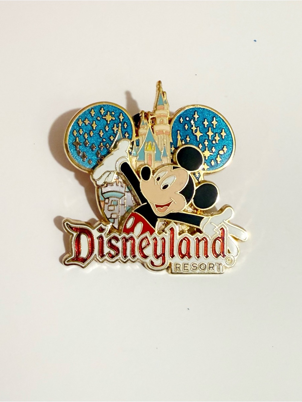 Mickey Mouse Castle Enamel Pin - Blue and Red